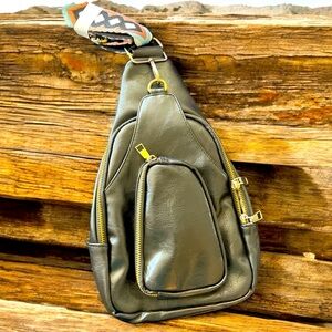 Brand New Black Crossbody W/ Guitar Strap